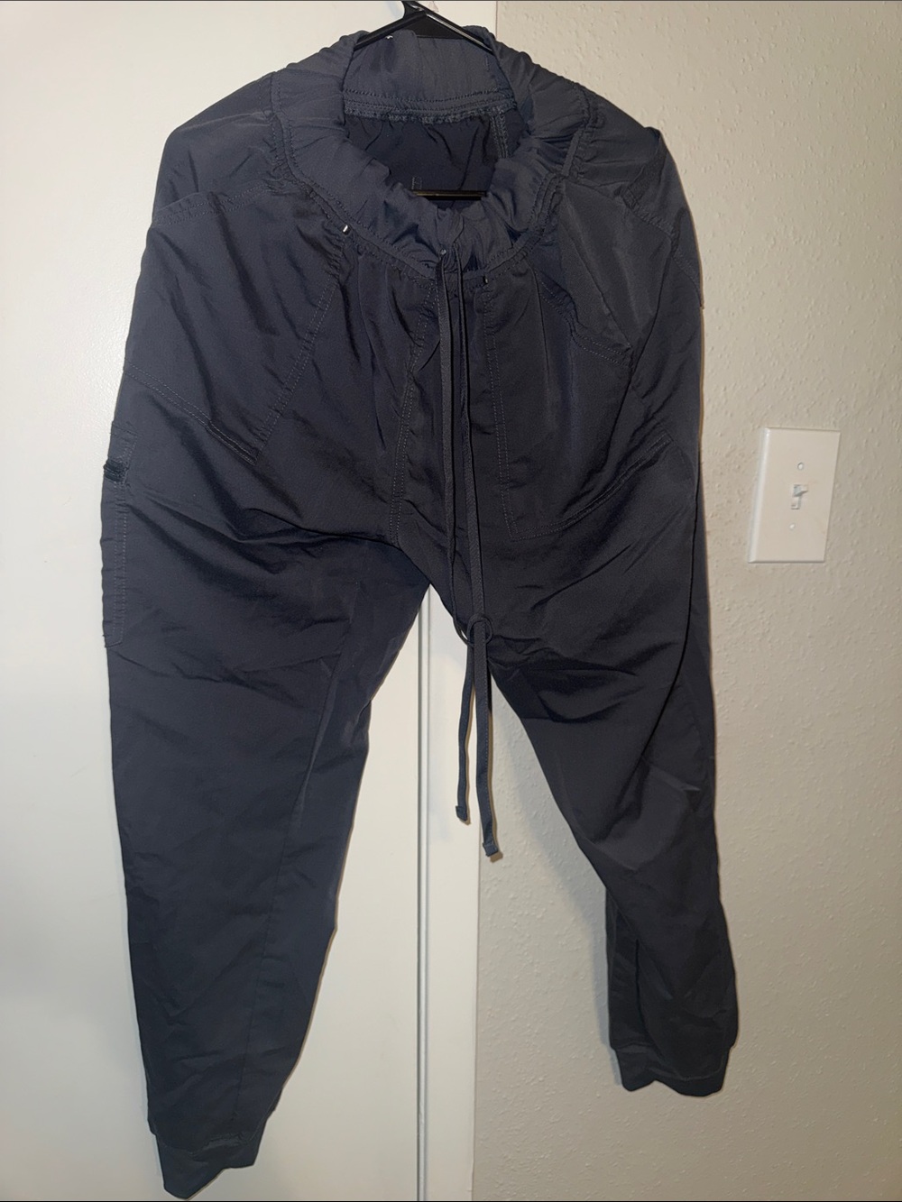 Women's Black Elastic-Waist Track Joggers